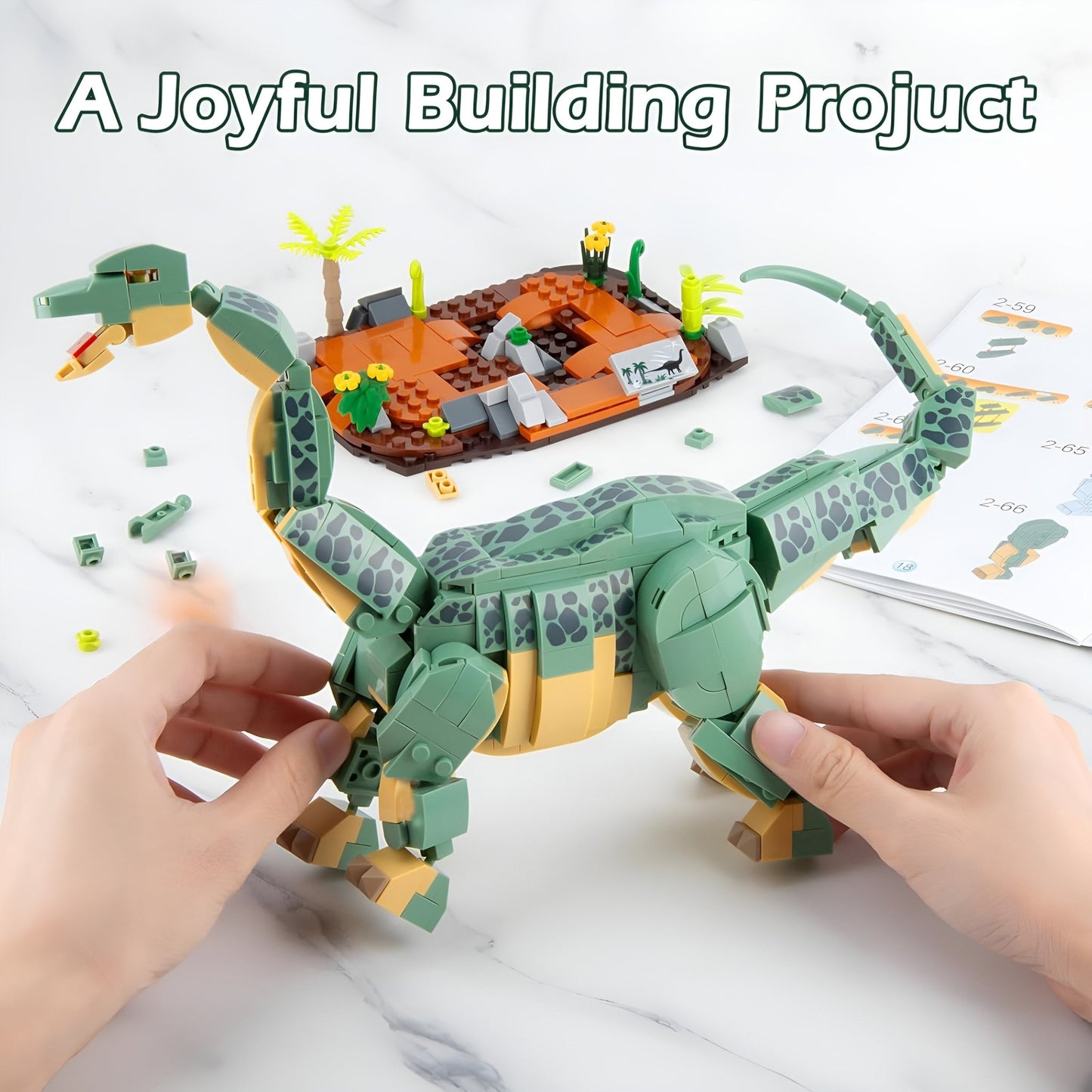Dino Brontosaurus – 589 PCS Dinosaur Building Set for Kids - STEM Building Toy by LULEGO