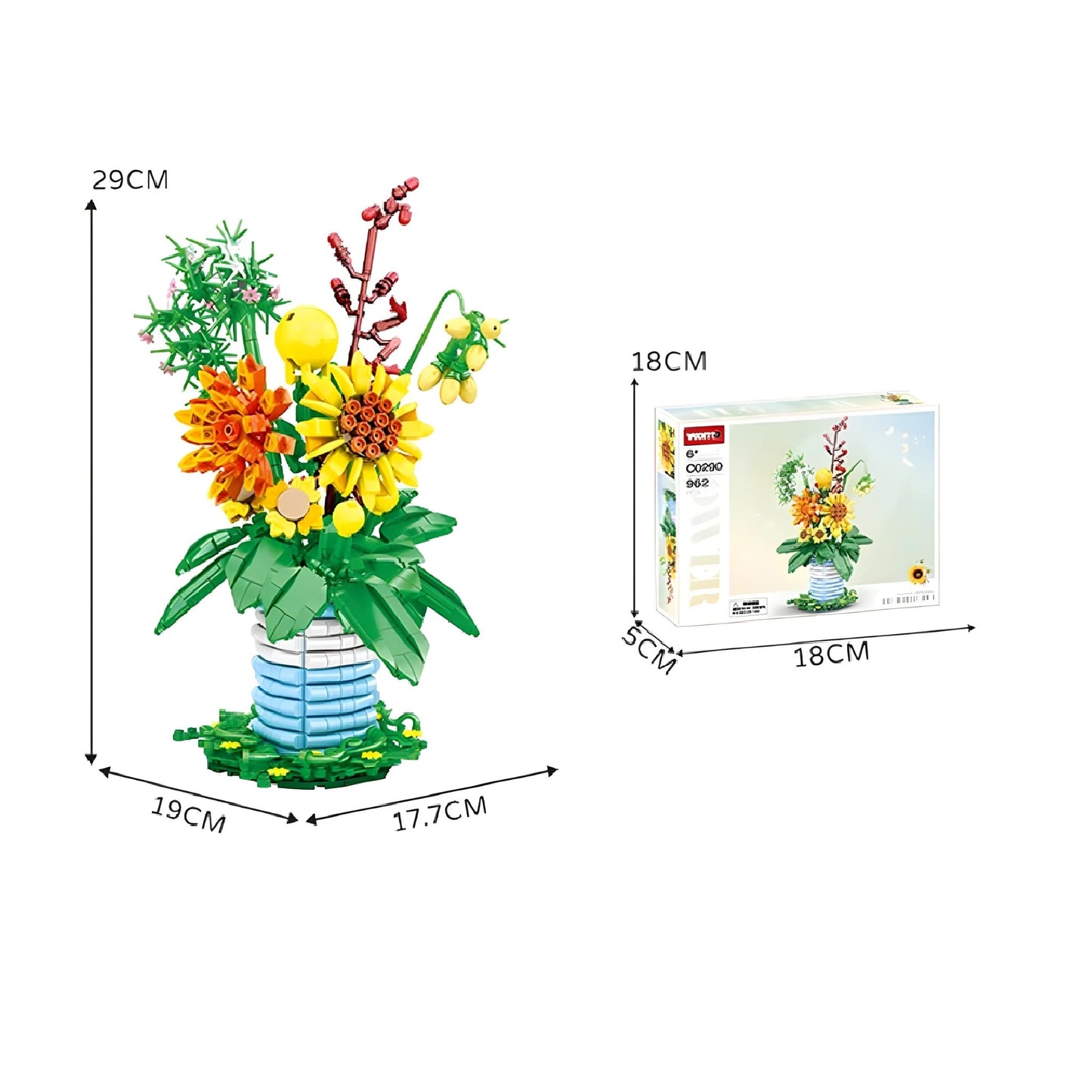 Blossom Flower Set with Brick Vase – 962 PCS for Decor - STEM Building Toy by LULEGO