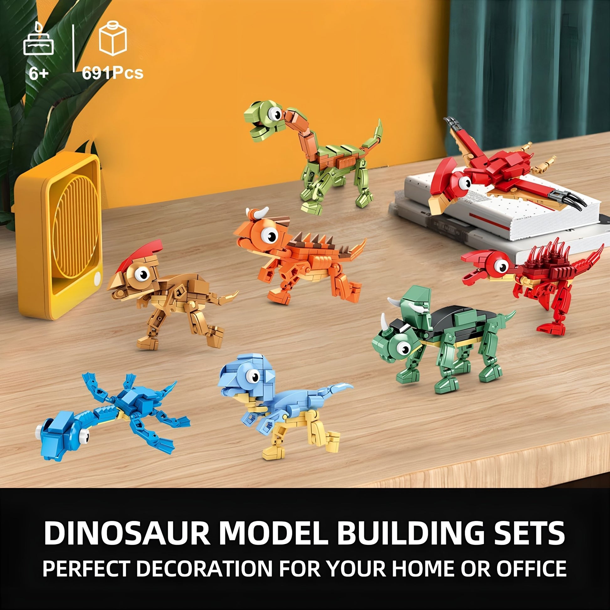 8 - in - 1 Dinosaur Set – 604 PCS STEM Building Kit for Kids - STEM Building Toy by LULEGO