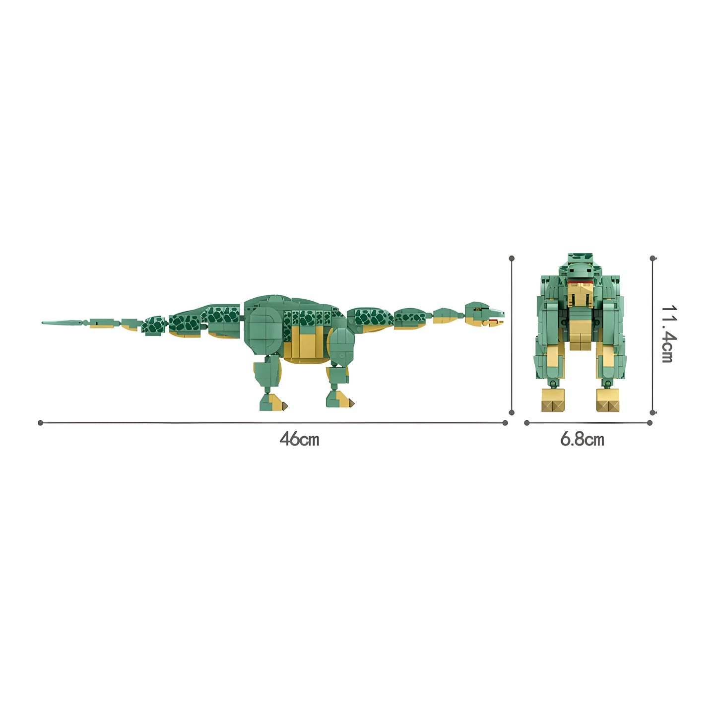 Dino Brontosaurus Building Block Set – 589-Piece Dinosaur Construction Toy (Kids 6+)