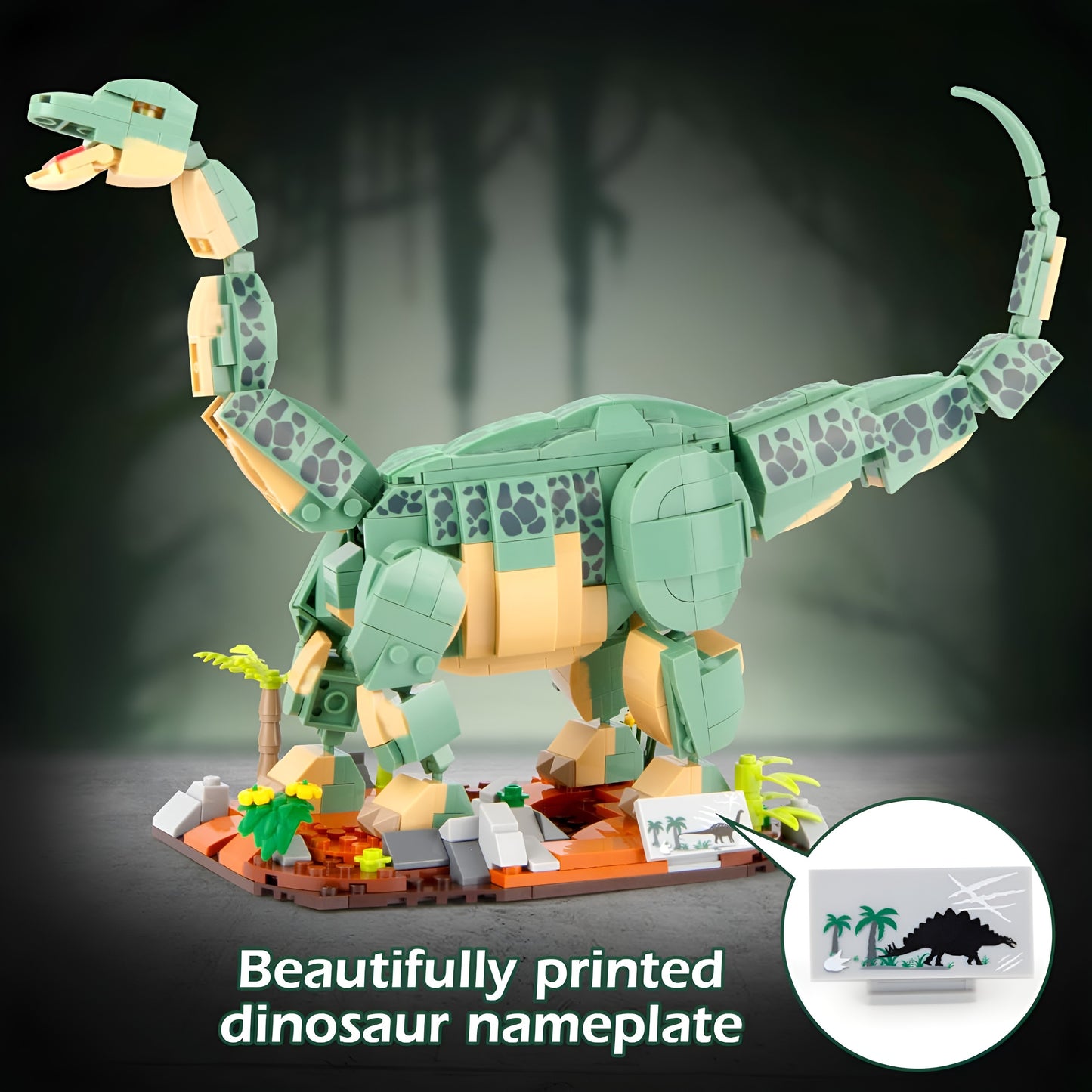 Dino Brontosaurus Building Block Set – 589-Piece Dinosaur Construction Toy (Kids 6+)