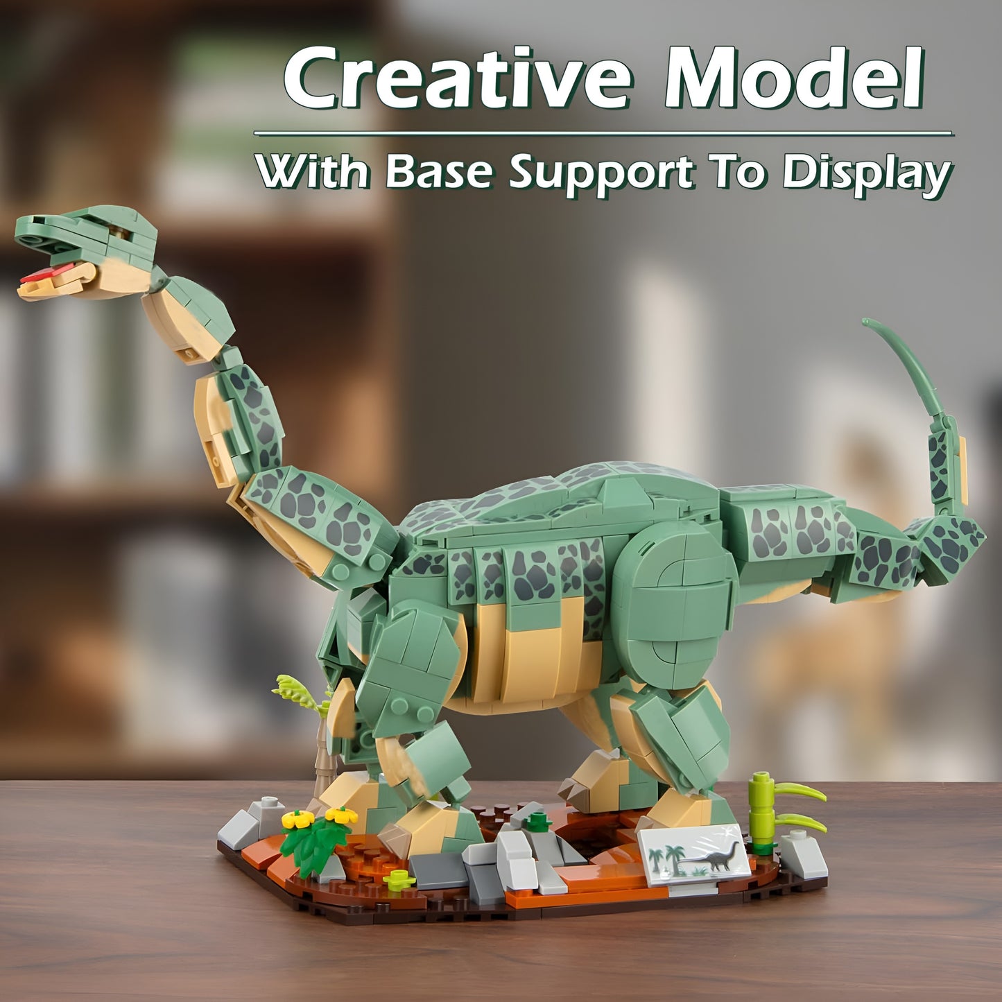Dino Brontosaurus Building Block Set – 589-Piece Dinosaur Construction Toy (Kids 6+)