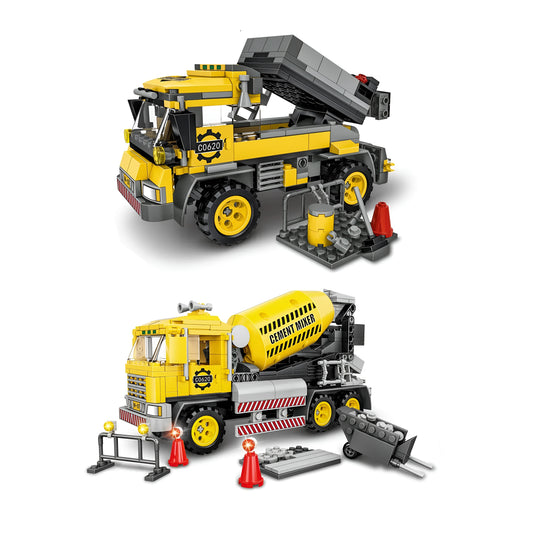 2-in-1 Cement Mixer Constructor Building Block Toy Set – 397 Pieces