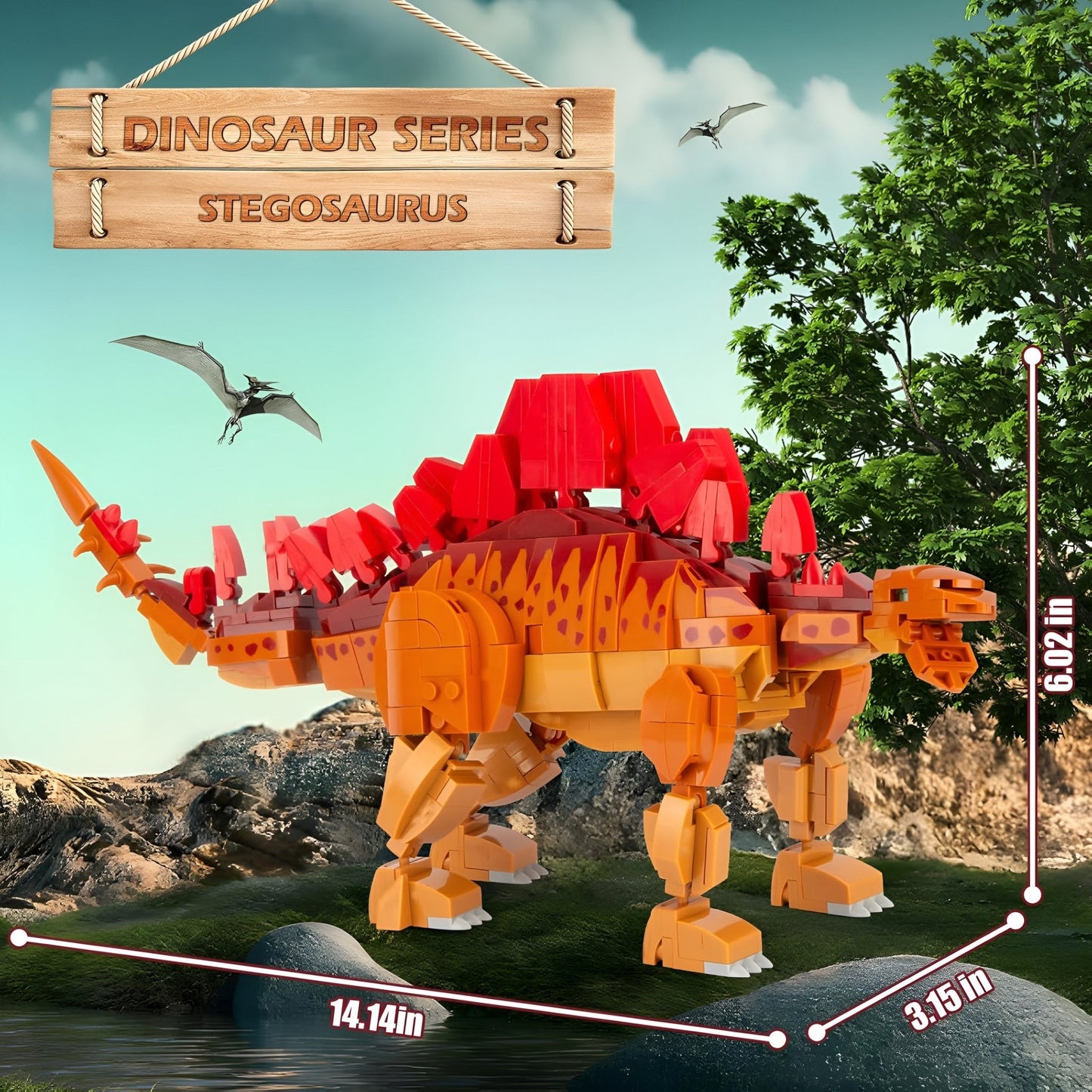 Stegosaurus Dino Building Set – 697 PCS STEM Toy for Kids 6+ - STEM Building Toy by LULEGO