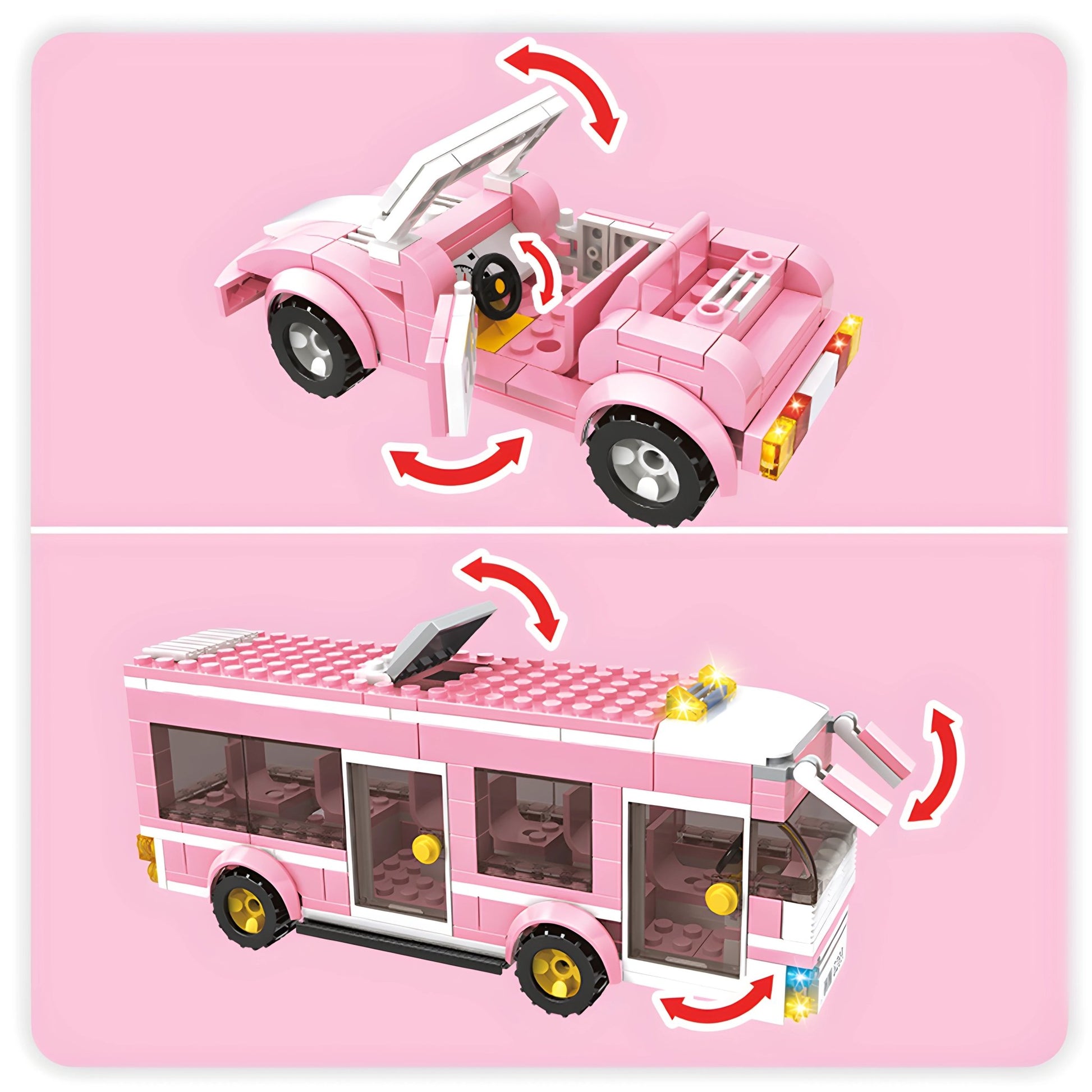 Pink Villa House – 1898 PCS STEM Building Kit for Girls - STEM Building Toy by LULEGO