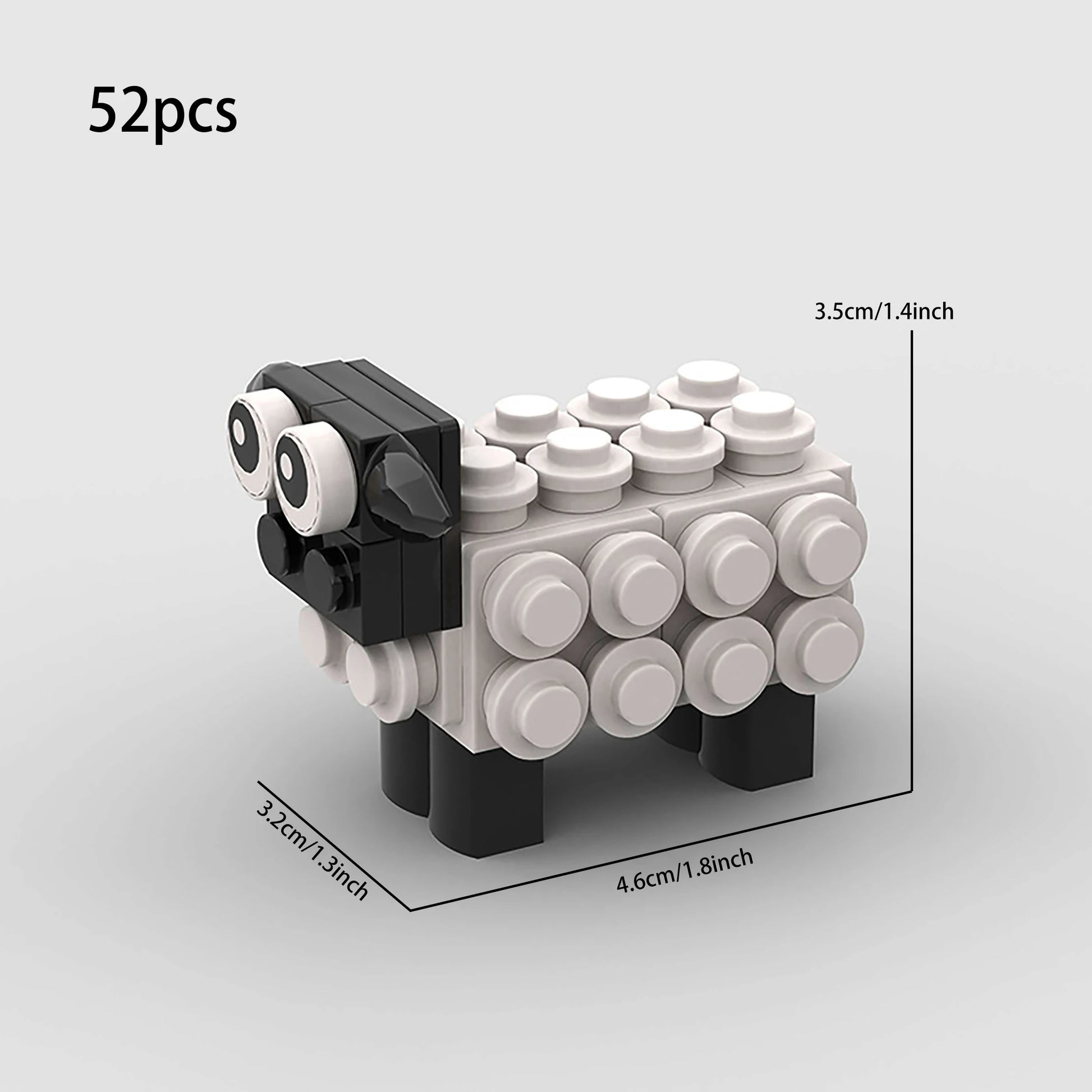 Mini Sheep Cartoon Toy – 52 PCS Animal Brick Set for Kids 6+ - STEM Building Toy by LULEGO