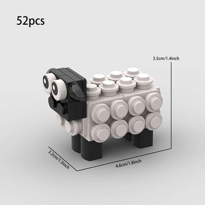 Mini Sheep Cartoon Toy – 52 PCS Animal Brick Set for Kids 6+ - STEM Building Toy by LULEGO