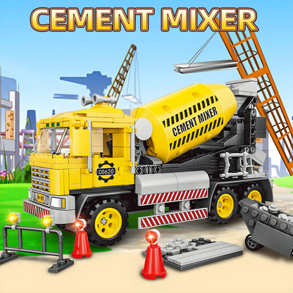 2-in-1 Cement Mixer Constructor Building Block Toy Set – 397 Pieces