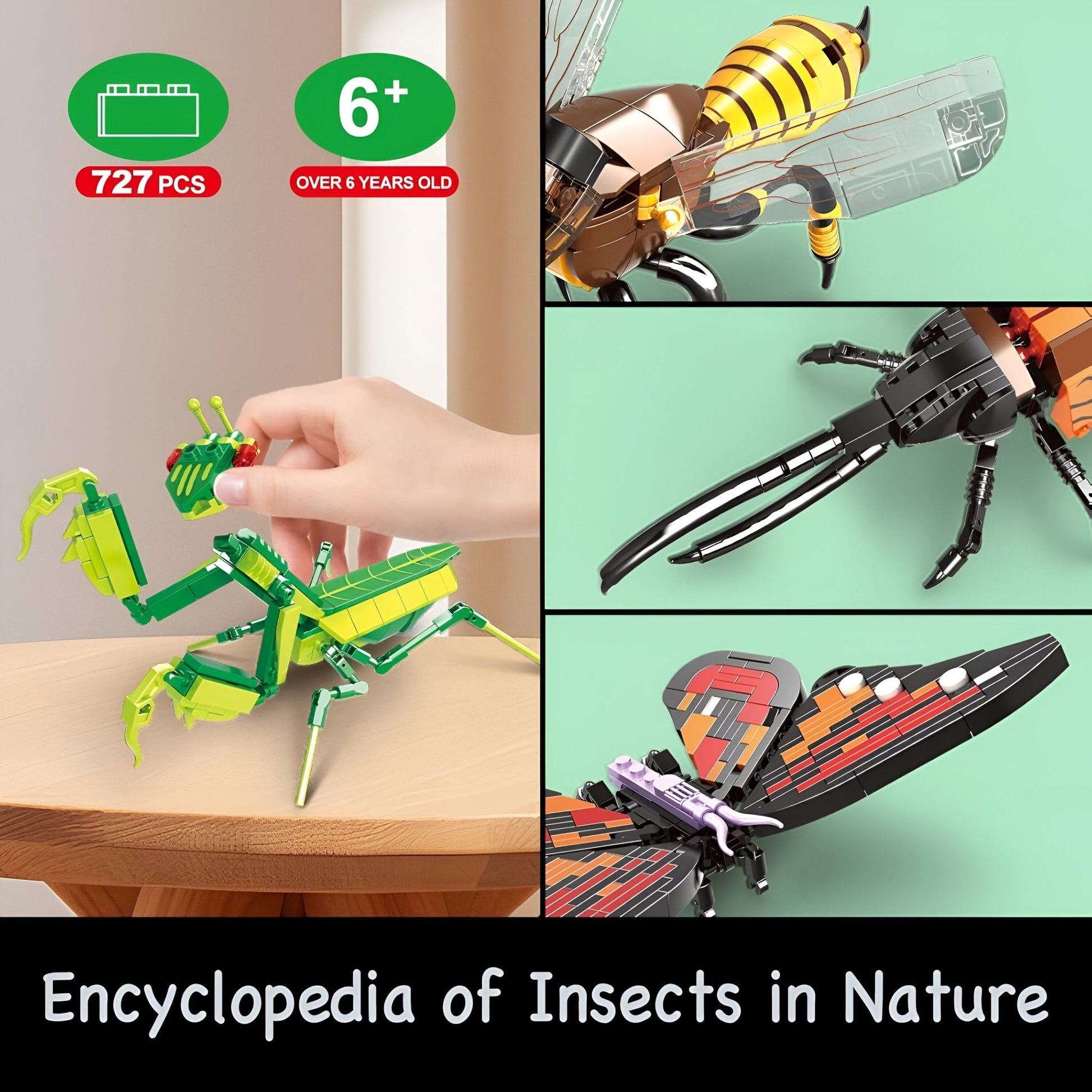 Insect STEM Building Set – 727 PCS Nature - Inspired Brick Kit - STEM Building Toy by LULEGO