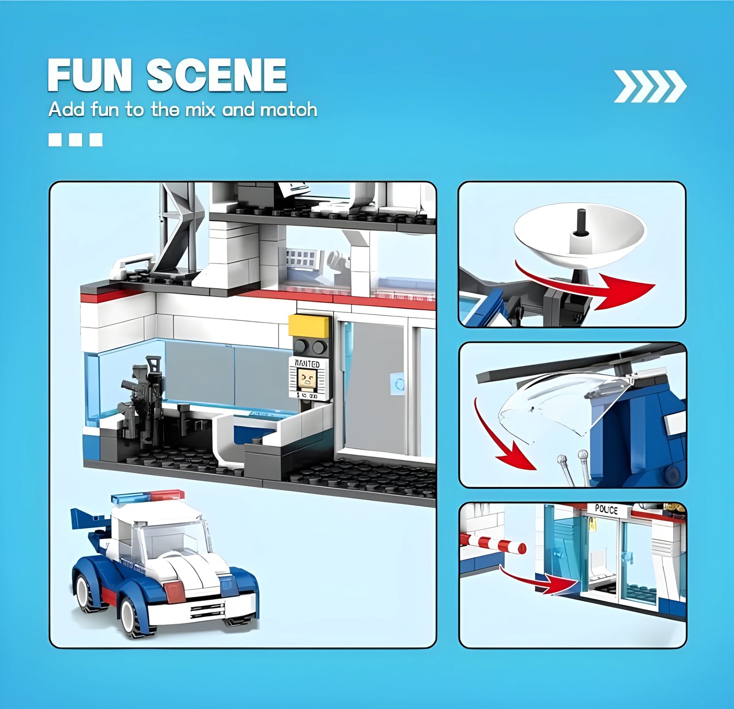 SWAT City Police Station Building Block Toy Set – 563 Pieces | Action-Packed Play (Kids 6+)