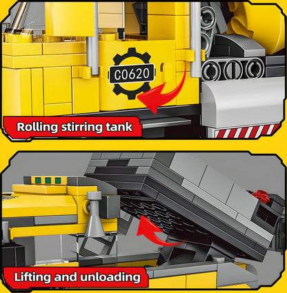 2-in-1 Cement Mixer Constructor Building Block Toy Set – 397 Pieces