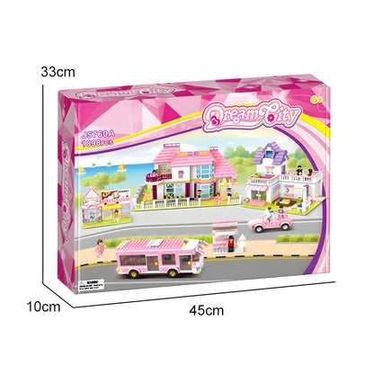 Pink Villa House – 1898 PCS STEM Building Kit for Girls - STEM Building Toy by LULEGO